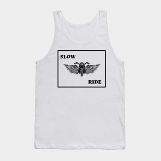 White Black Minimalist Slow Ride Biker Tank Top